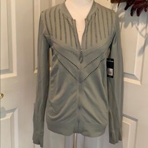 Marika gray workout jacket, flattering design